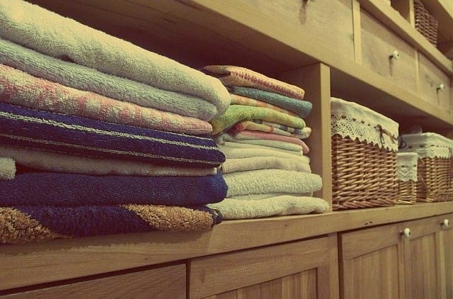 stop buying stuff. shelves of linens