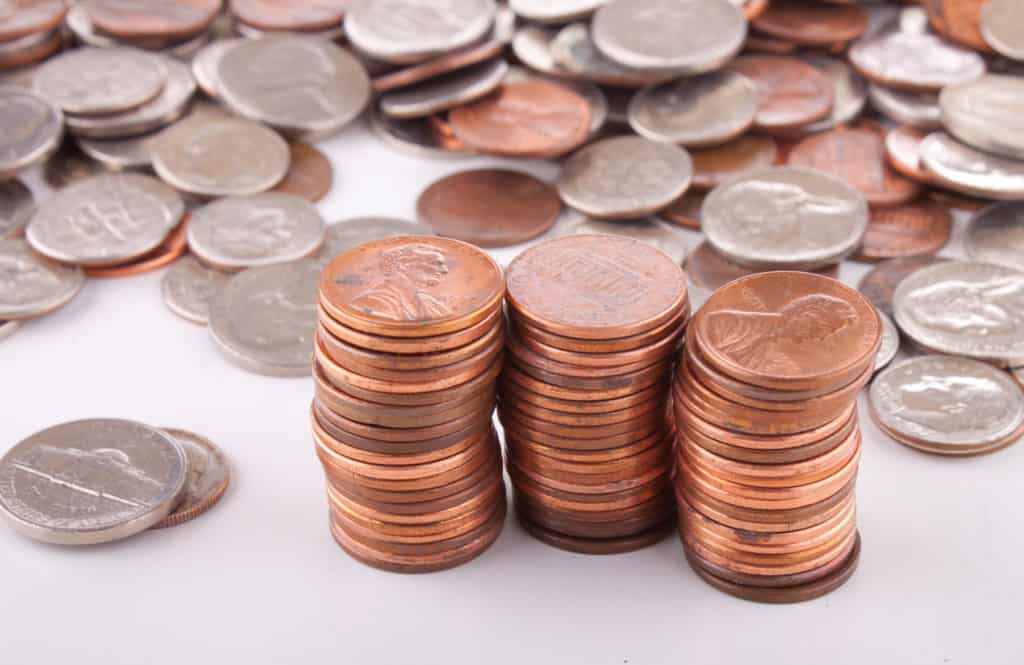 stacks of pennies