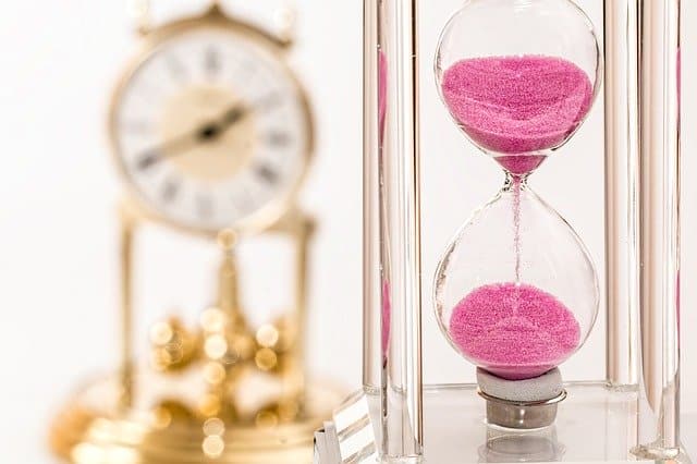 hourglass running out of time. make the most of limited time